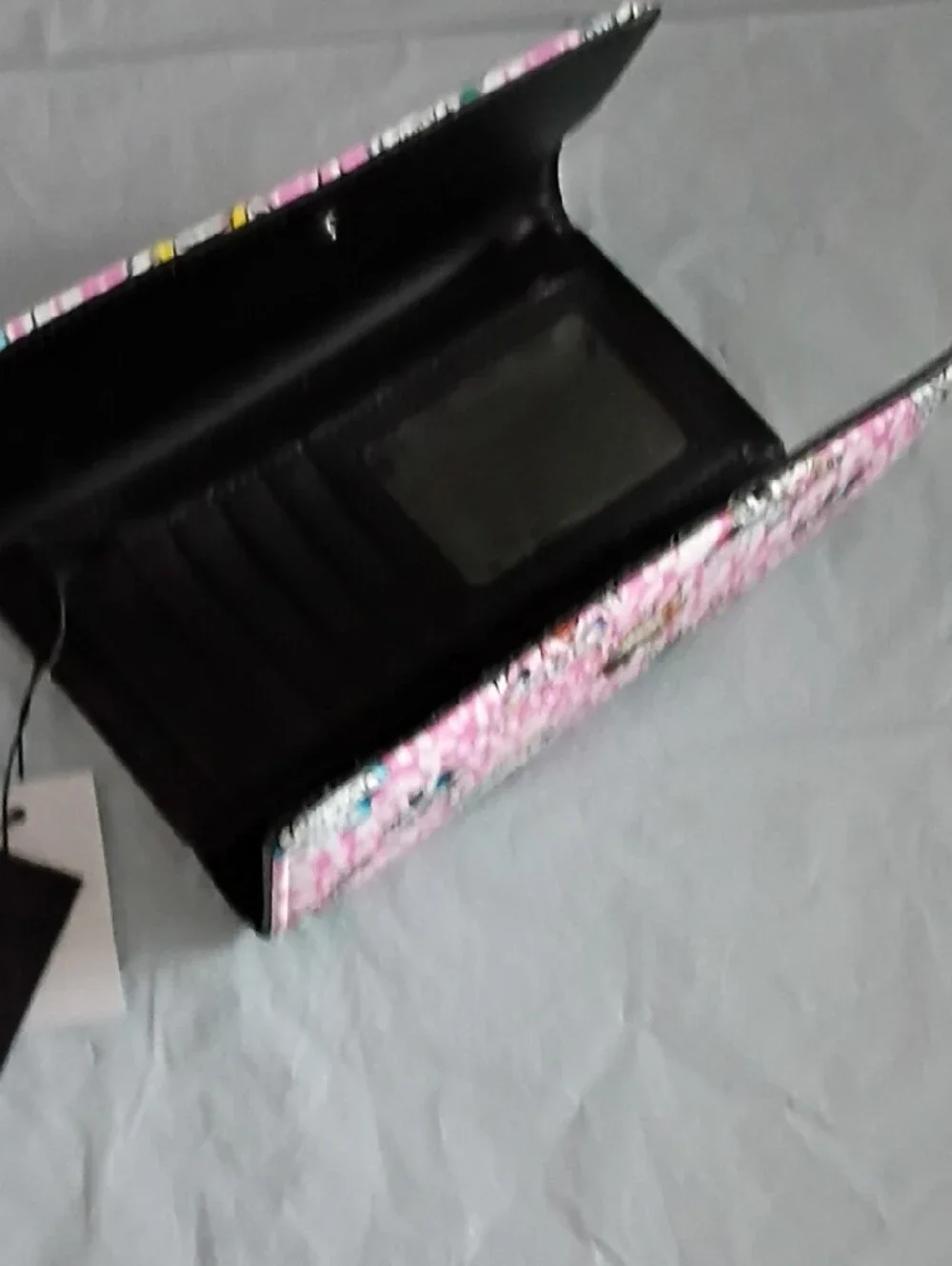 Ed Hardy Pink Skull Tattoo-Print Trifold Wallet NWT